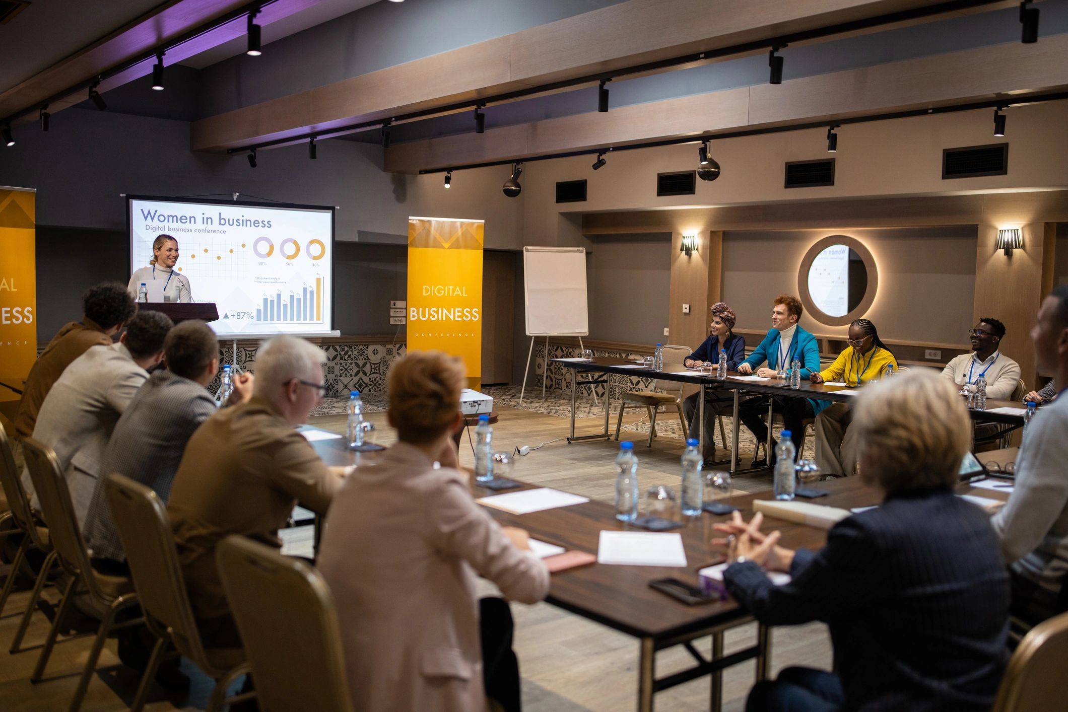 Conference audience at a professional event