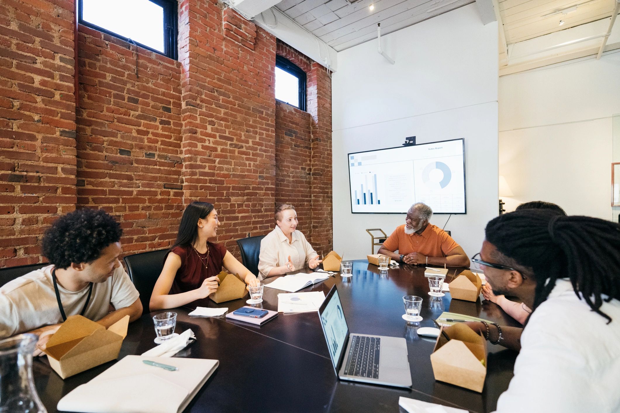 Board members in a collaborative meeting